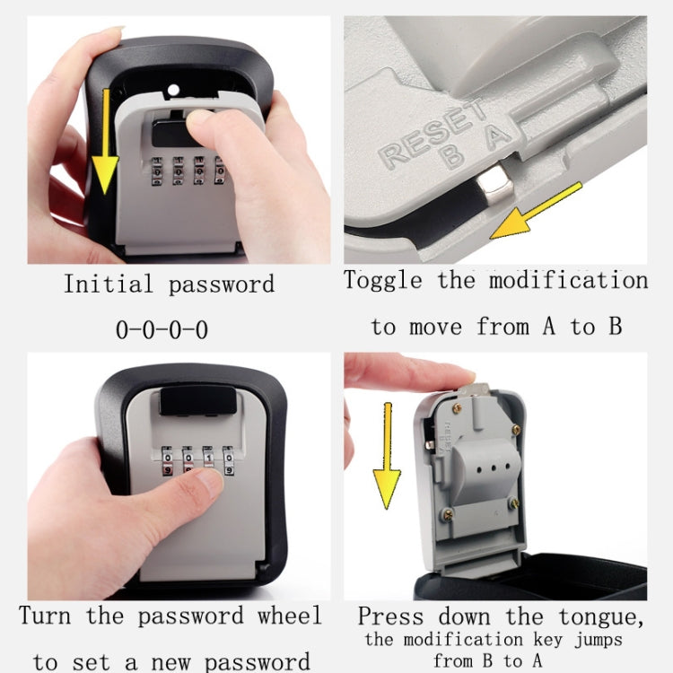 Wall-Mounted Key Code Box Construction Site Home Decoration Four-Digit Code Lock Key Box Wall-Mounted Key Code Box Construction Site Home Decoration Four-Digit Code Lock Key Box